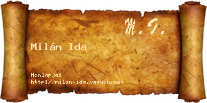 Milán Ida névjegykártya